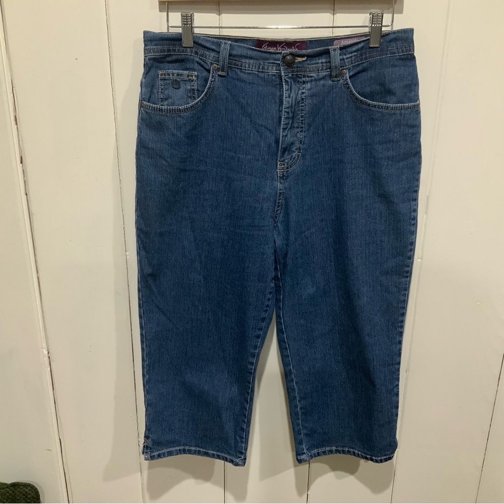 Gloria Vanderbilt Amanda Classic Fit 10 Dark Wash Blue Denim Capri Jeans